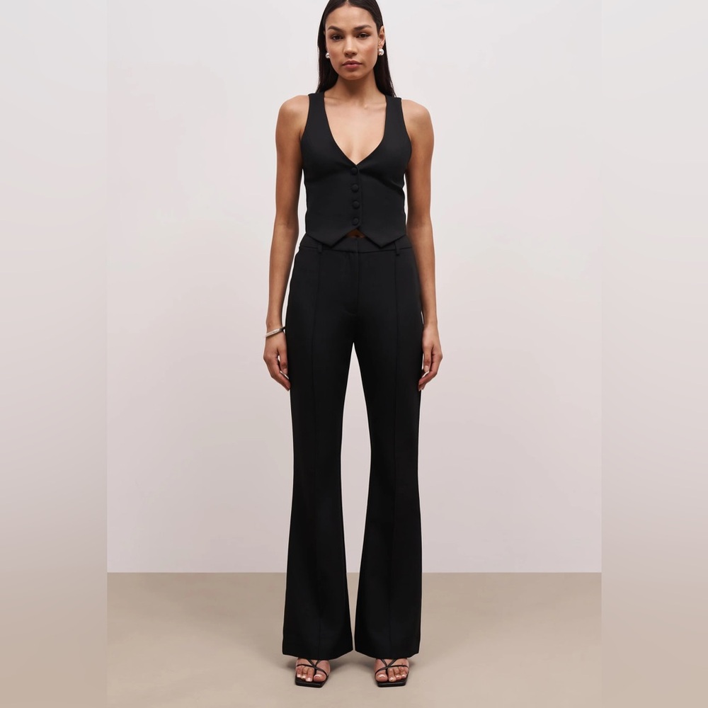 boa. Wide leg suit trousers. Black Size M